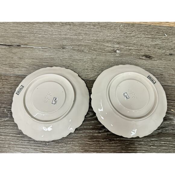 Vtg. Fitz and Floyd Pansy Parade Purple April Pansies 6” Saucer ~set Of 2 - Picture 5 of 5